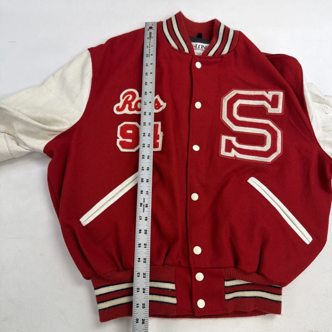 Vintage Marching Band DeLong Leather Wool Varsity Letterman Jacket Size 44