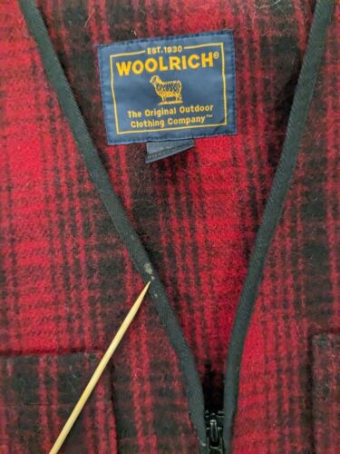 Vintage Woolrich Wool Vest Jacket Size Medium Red Plaid