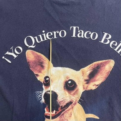 Vintage Yo Quiero Taco Bell Chihuahua T-Shirt Size Large Promo
