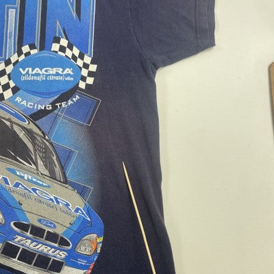 Vintage Mark Martin Viagra Racing T-Shirt Size XL Double Sided NASCAR