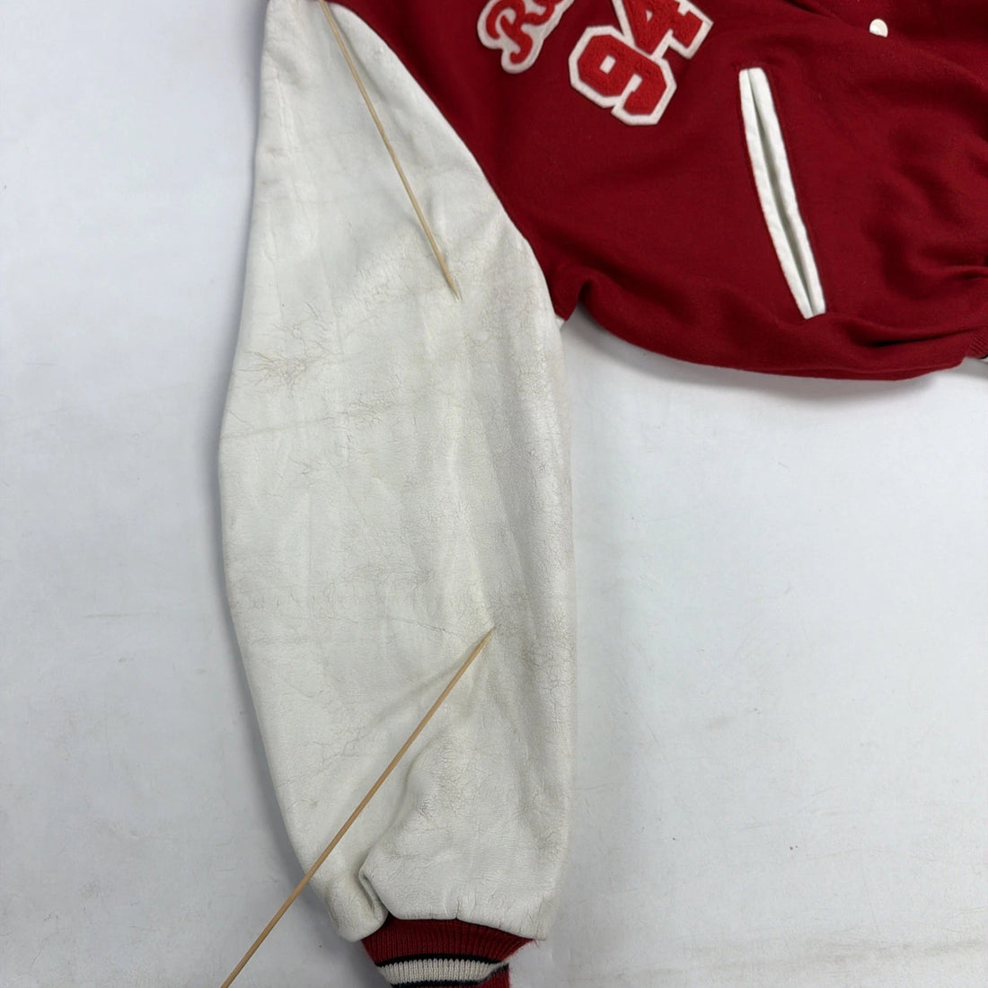 Vintage Marching Band DeLong Leather Wool Varsity Letterman Jacket Size 44