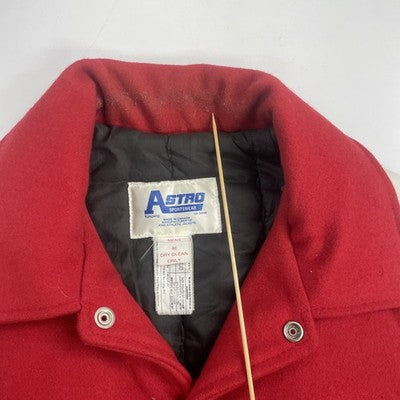 Vintage Sarnia Varsity Leather Wool Jacket Size 46 Red