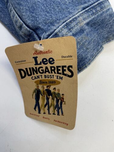 Vintage Lee Dungarees Denim Trucker Jacket Size Large Blue Blanket Lined