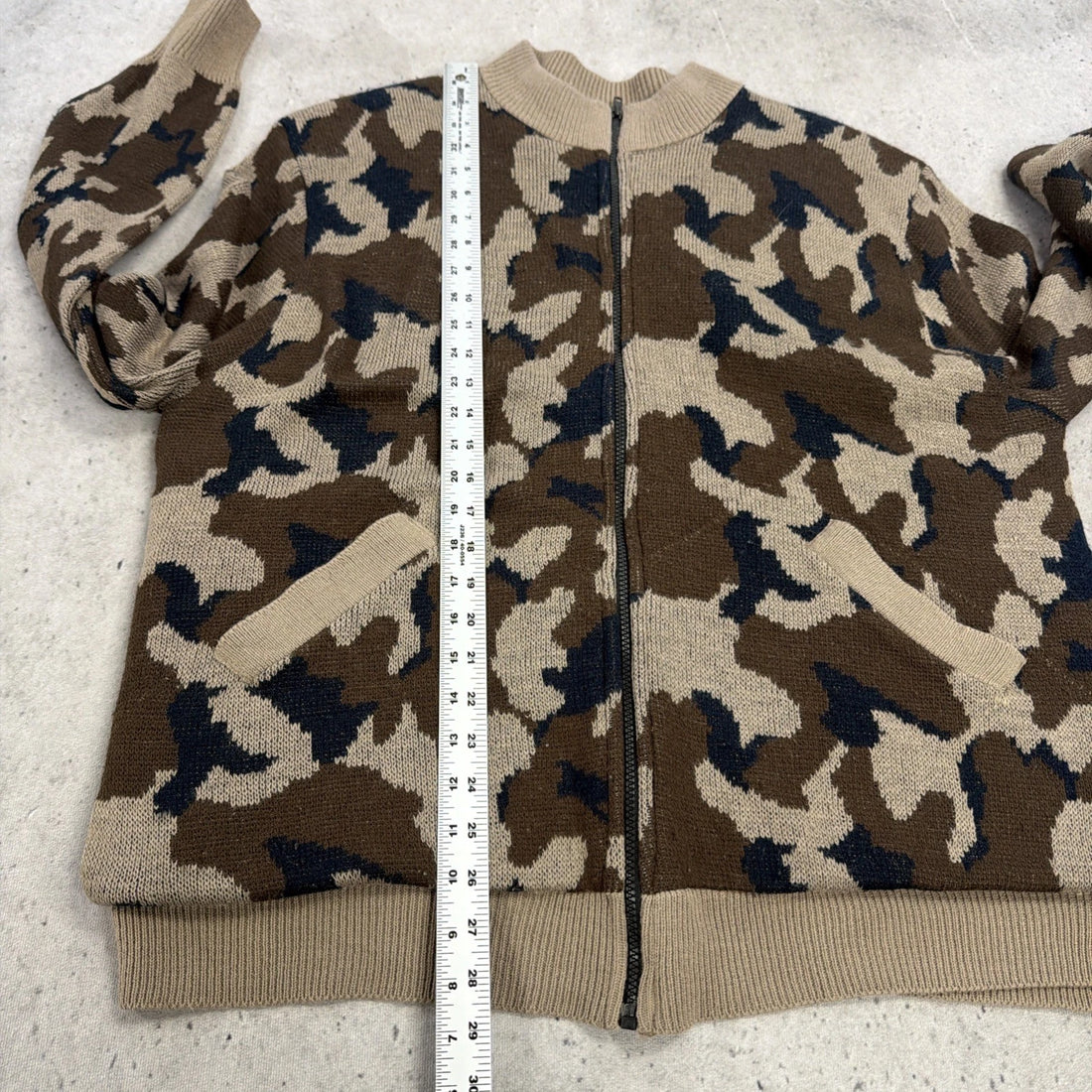 Vintage Wool Camo Bomber Jacket Size XL