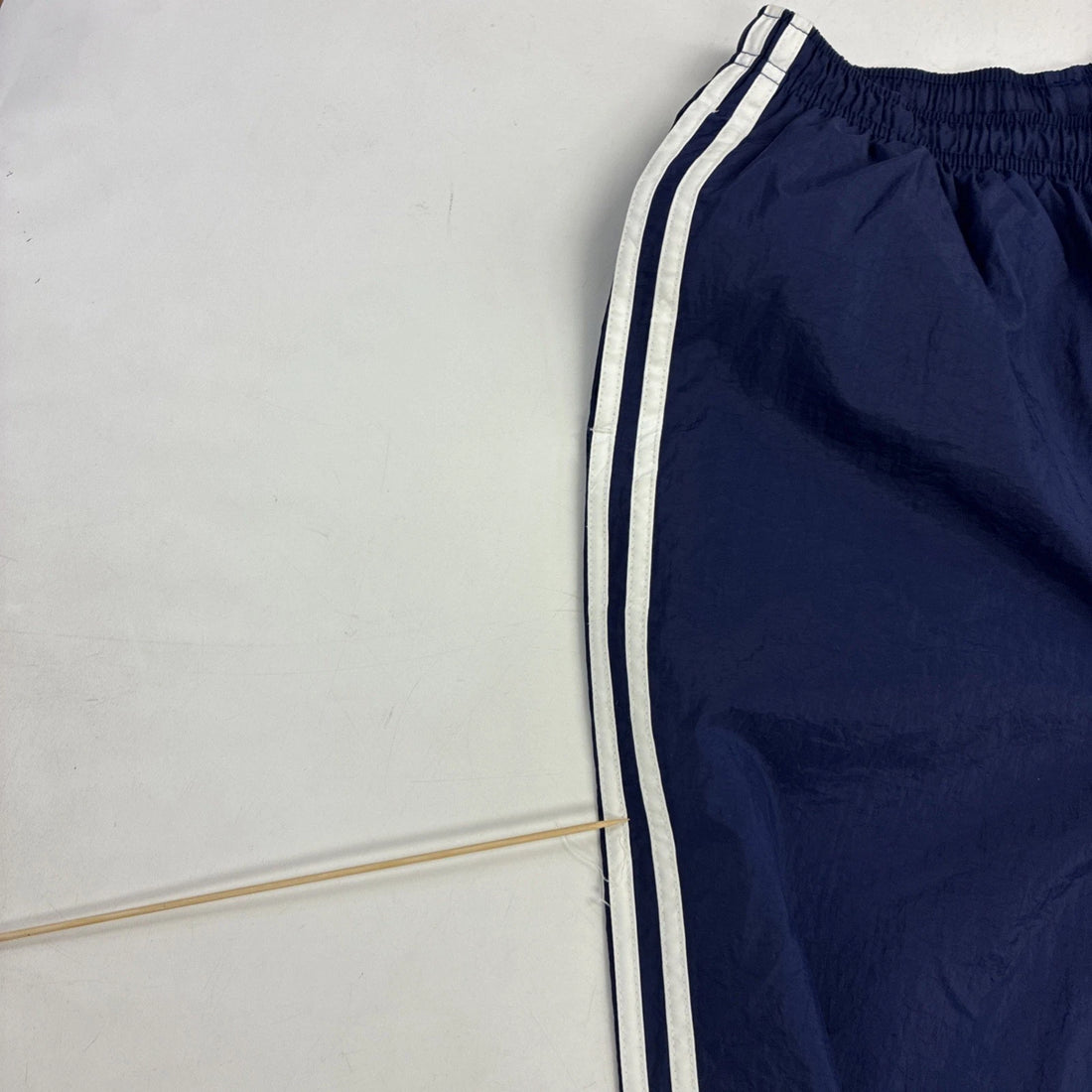 Adidas Nylon Track Pants Size Medium Blue Striped