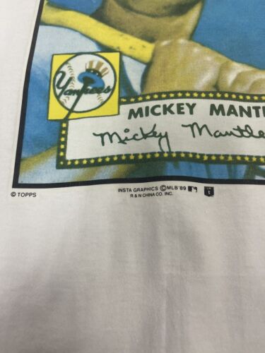 Vintage New York Yankees Mickey Mantle T-Shirt Size Medium 1989 80s MLB