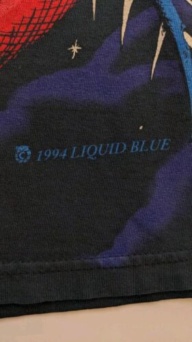 Vintage Liquid Blue Dragons All Over Print T-Shirt Size XL 1994 90s