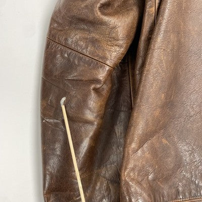 Vintage Banana Republic Leather Bomber Jacket Size Large Brown