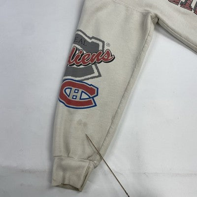 Vintage Montreal Canadiens Bulletin Sweatshirt Size Large All Over Print 90s NHL