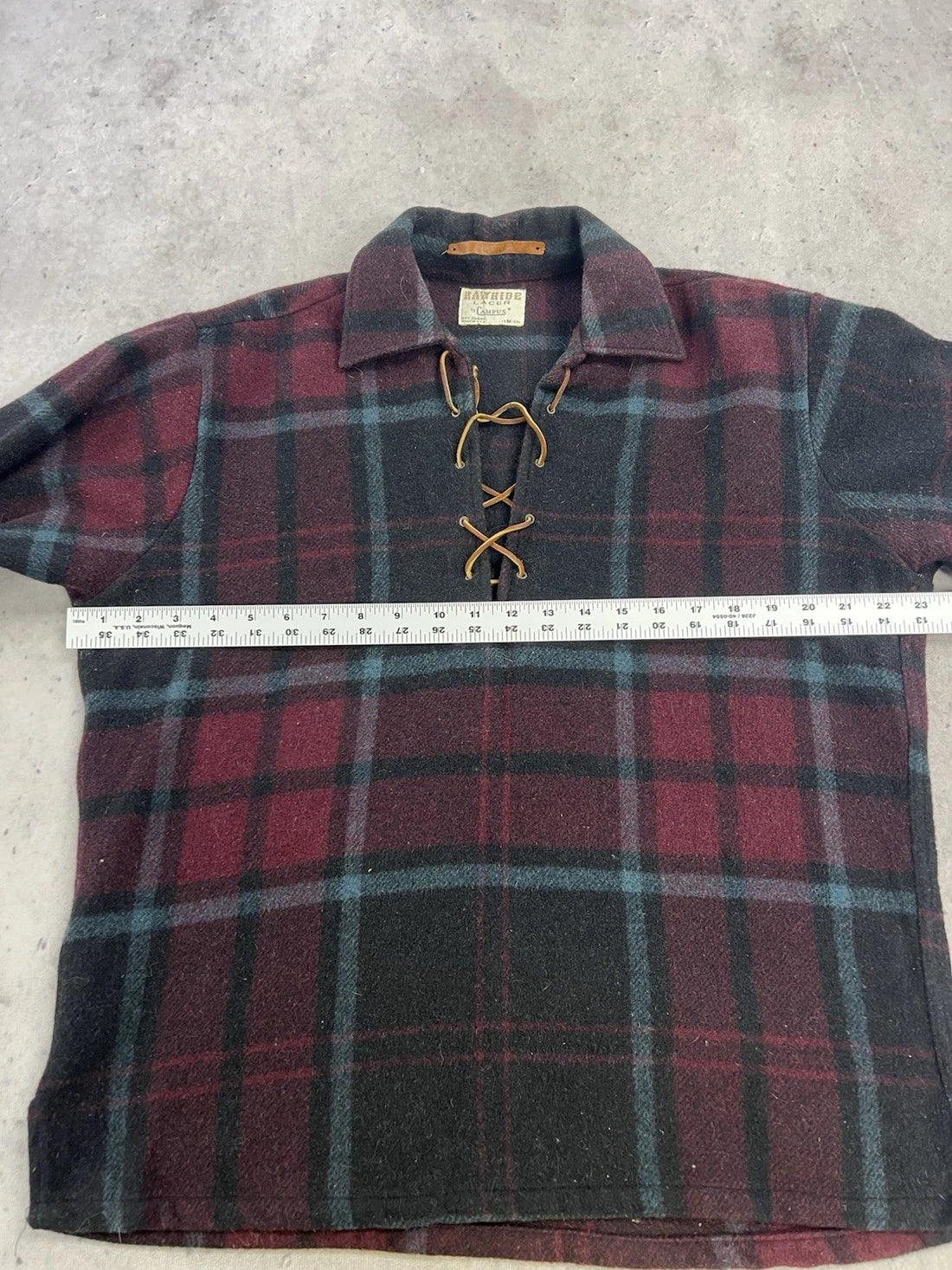Vintage Rawhide Lacer Campus Wool Pullover Tunic Shirt Jacket Size Medium