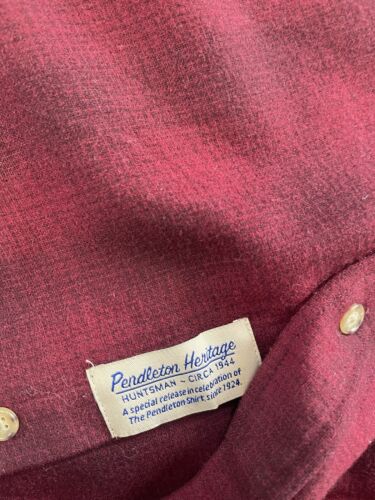 Vintage Pendleton Lodge Wool Button Up Shirt Size XL Red