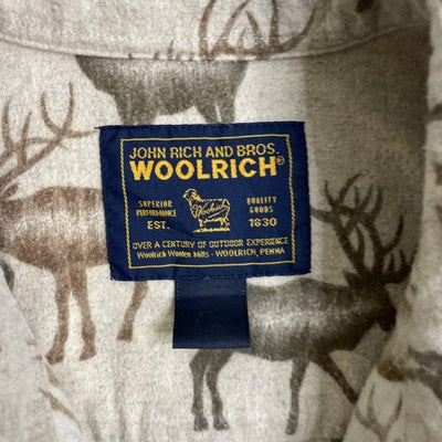 Vintage Woolrich Moose All Over Print Button Up Shirt Size 2XL Nature