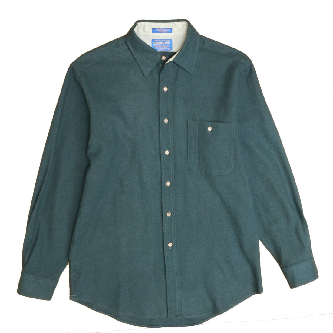 Vintage Pendleton Trail Wool Button Up Shirt Size Medium Green