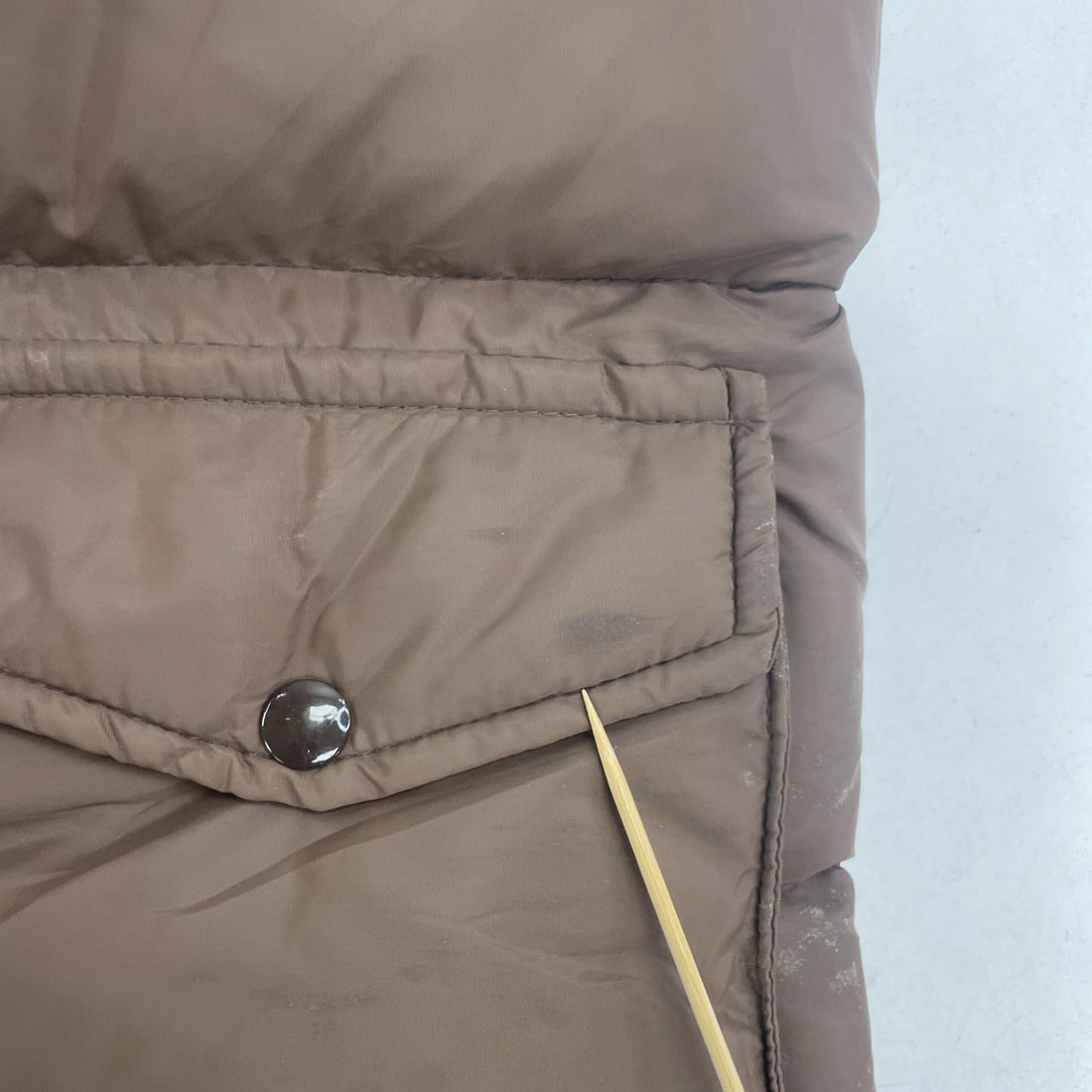 Vintage Golden Goose Puffer Suede Vest Jacket Size Medium Brown Down Insulated