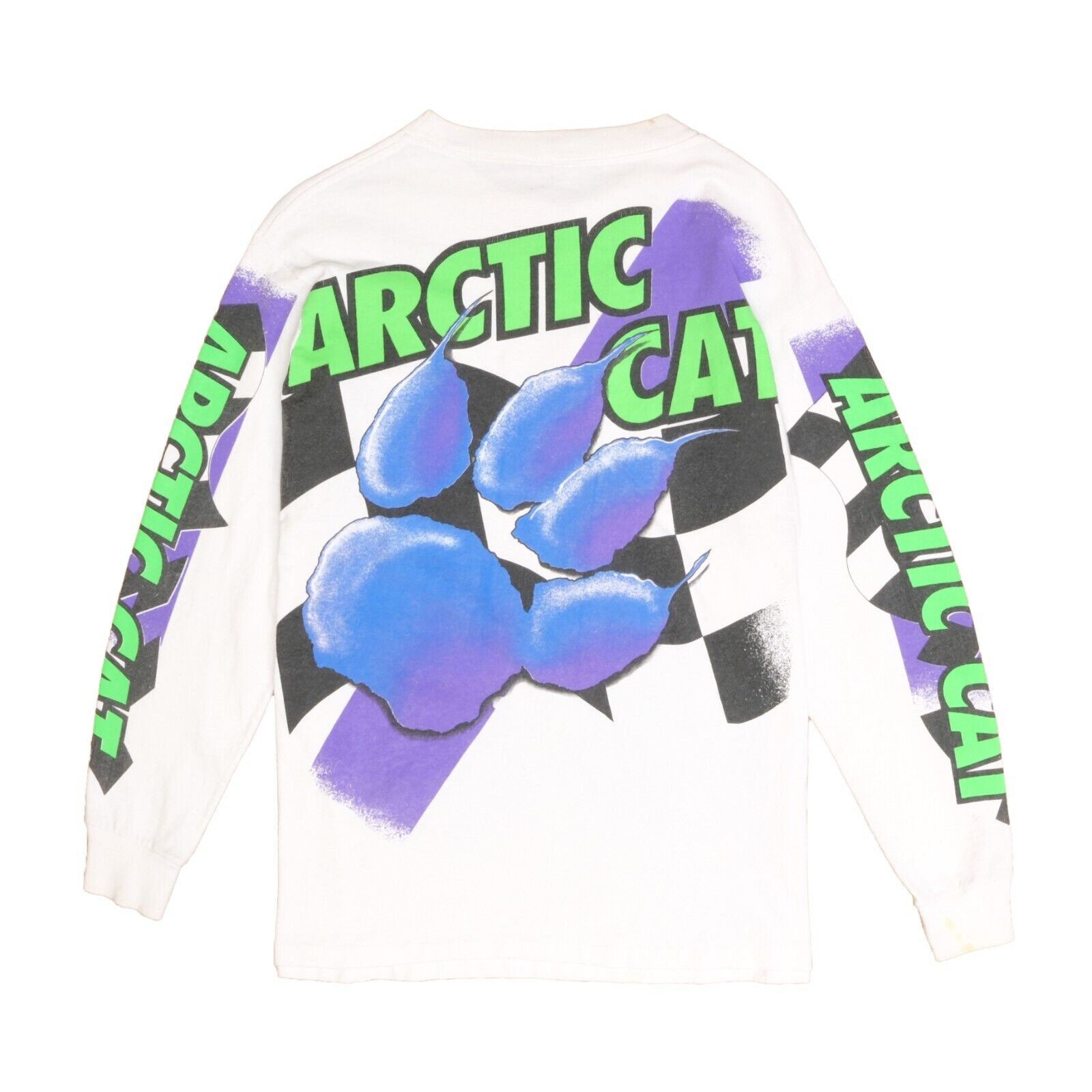 Vintage Arctic Cat Panther Long Sleeve T-Shirt Medium Snowmobile AOP 1995  90s