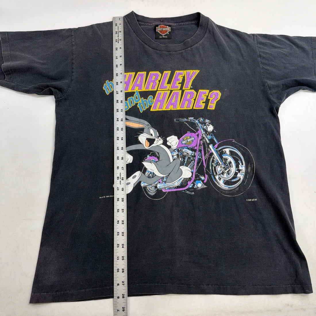 Vintage Harley Davidson Motorcycles Bugs Bunny Hare T-Shirt Size Large 1993 90s