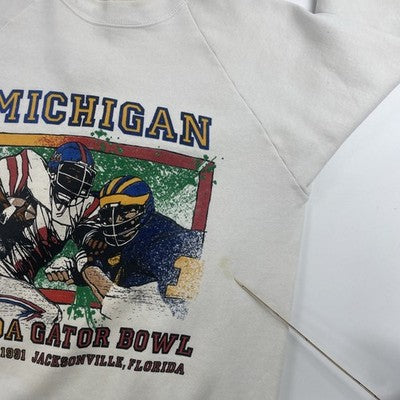 Vintage Michigan Wolverines Football Mazda Gator Bowl 1991 Sweatshirt XL NCAA