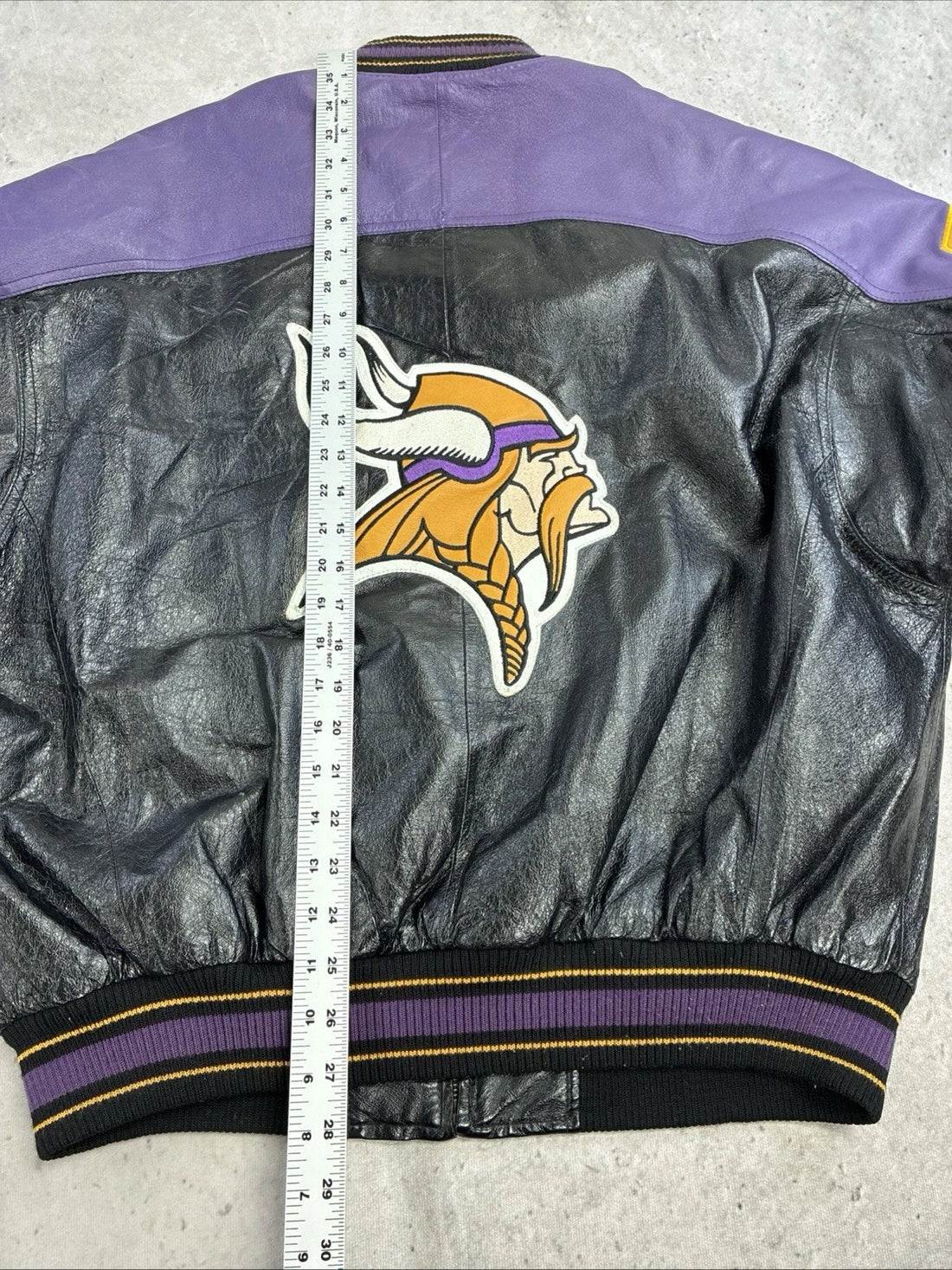 Vintage Minnesota Vikings Leather Varsity Jacket Size Large NFL