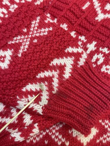 Vintage Gap Wool Knit Pullover Sweater Size XL Red Fair Isle