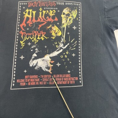Vintage Alice Cooper Dirty Diamonds Tour T-Shirt Size Large 2005