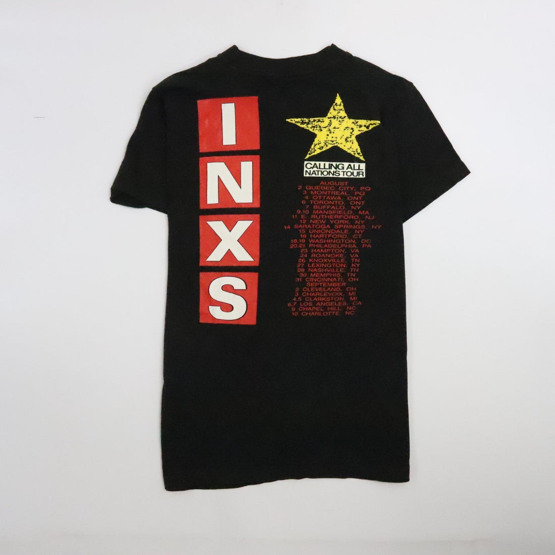 Vintage INXS Calling All Nations Tour T-Shirt Size Large Band Tee 1988 80s