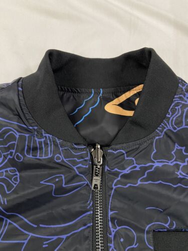Nickelodeon Members Only Bomber Jacket Medium Cartoon Reversible AOP 2018