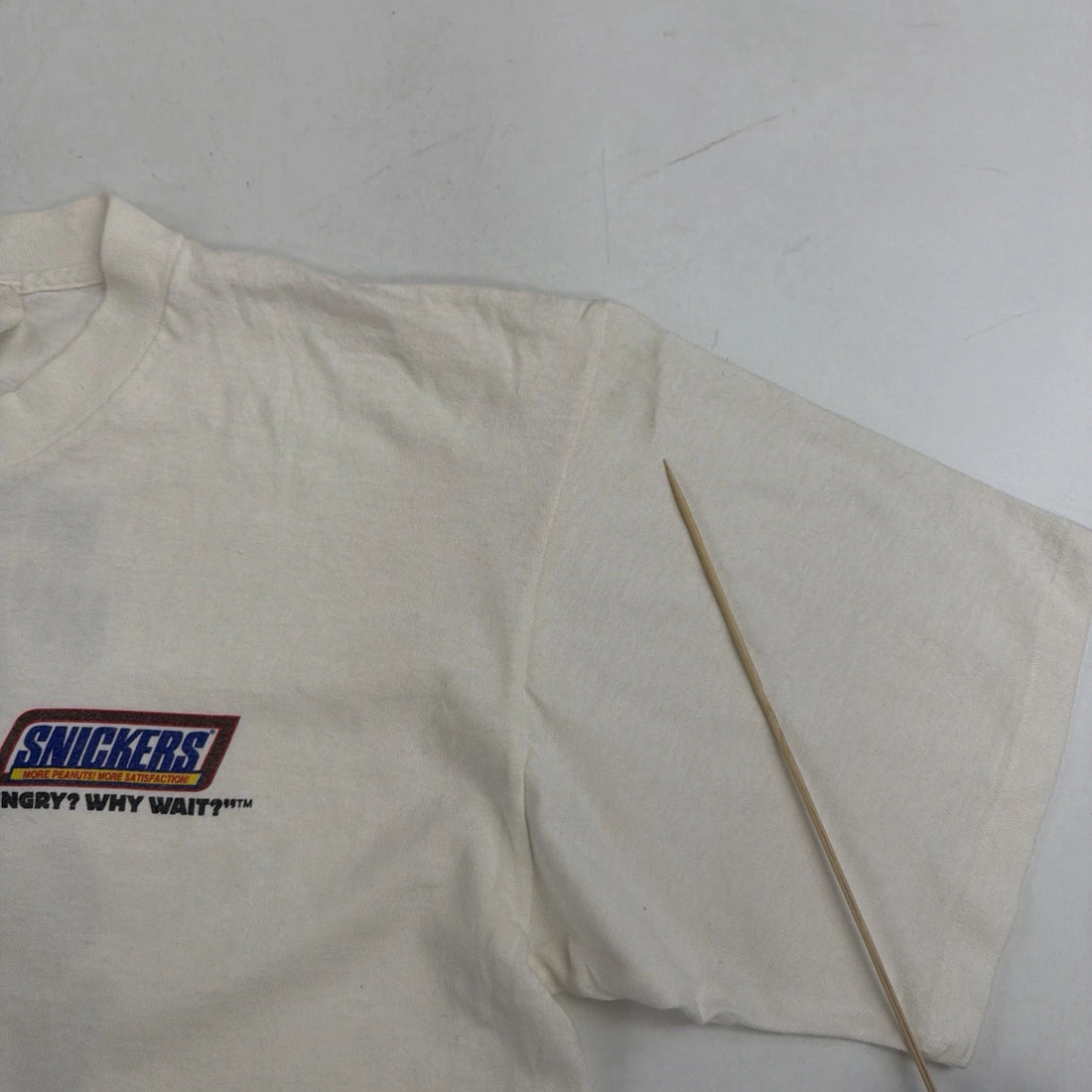 Vintage Snickers T-Shirt Size Large Double Sided Snack Promo