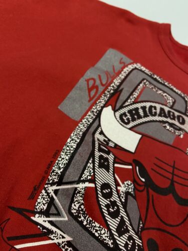 Vintage Chicago Bulls Ravens Sweatshirt Crewneck Size XL Red 90s NBA