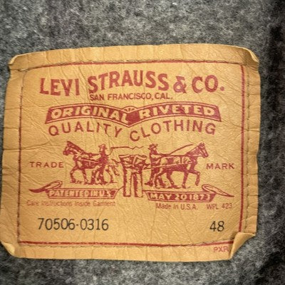 Vintage Levi's Denim Trucker Jacket Size 48 Blanket Lined