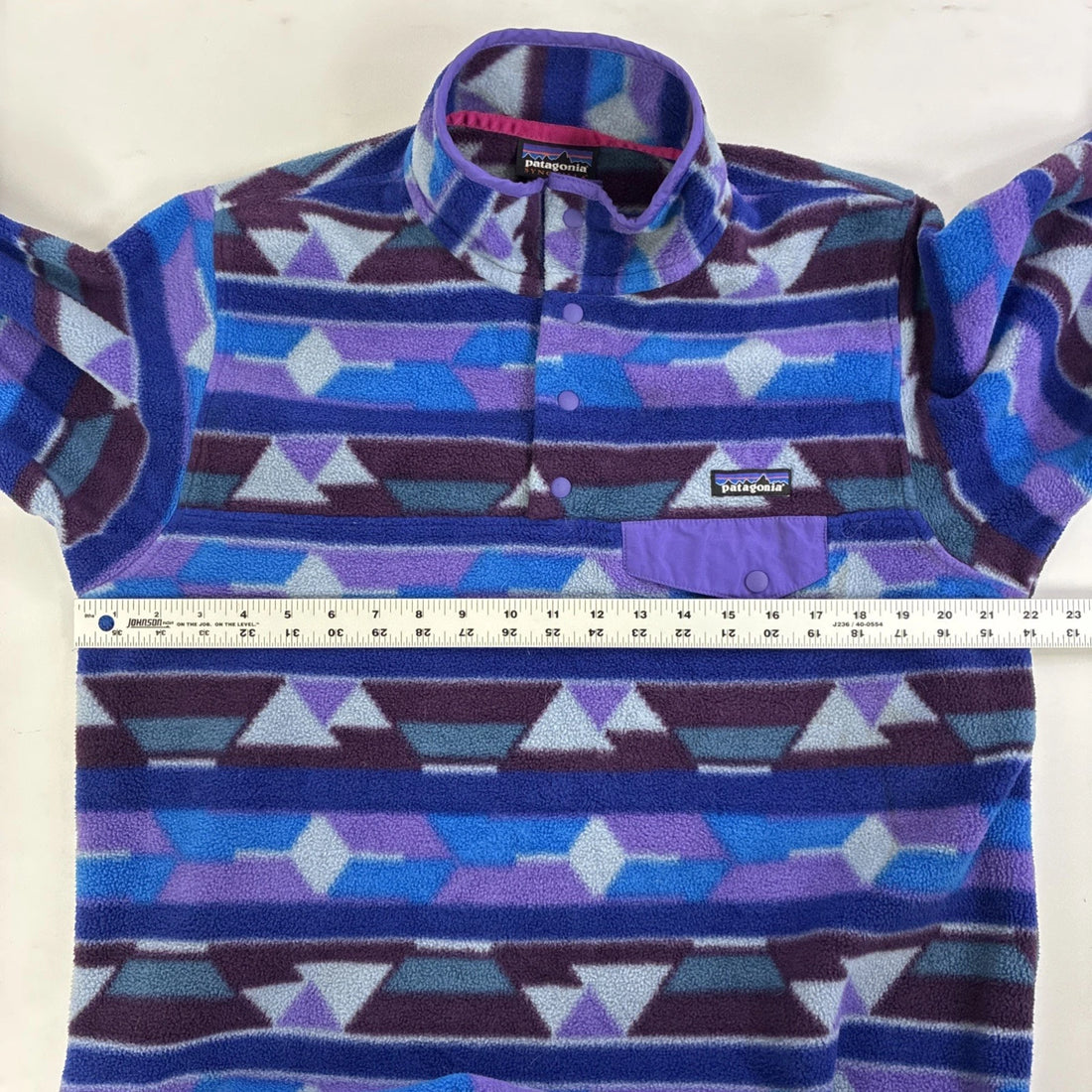 Patagonia Guatemalan Tango Violetti Synchilla Snap T Fleece Jacket Womens Large