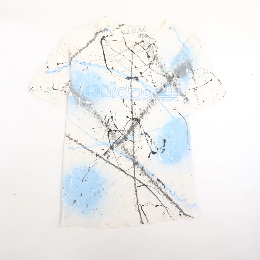 Vintage Adidas Trefoil Paint Splatter T-Shirt Size Medium 90s