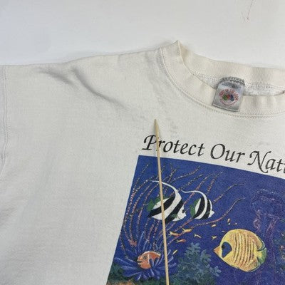 Vintage Protect Our Natural Treasures Humanitees Sweatshirt XL Nature Marine