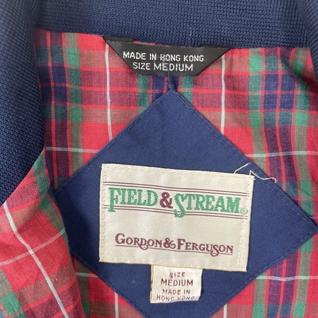 Vintage Field & Stream Bomber Jacket Size Medium Blue