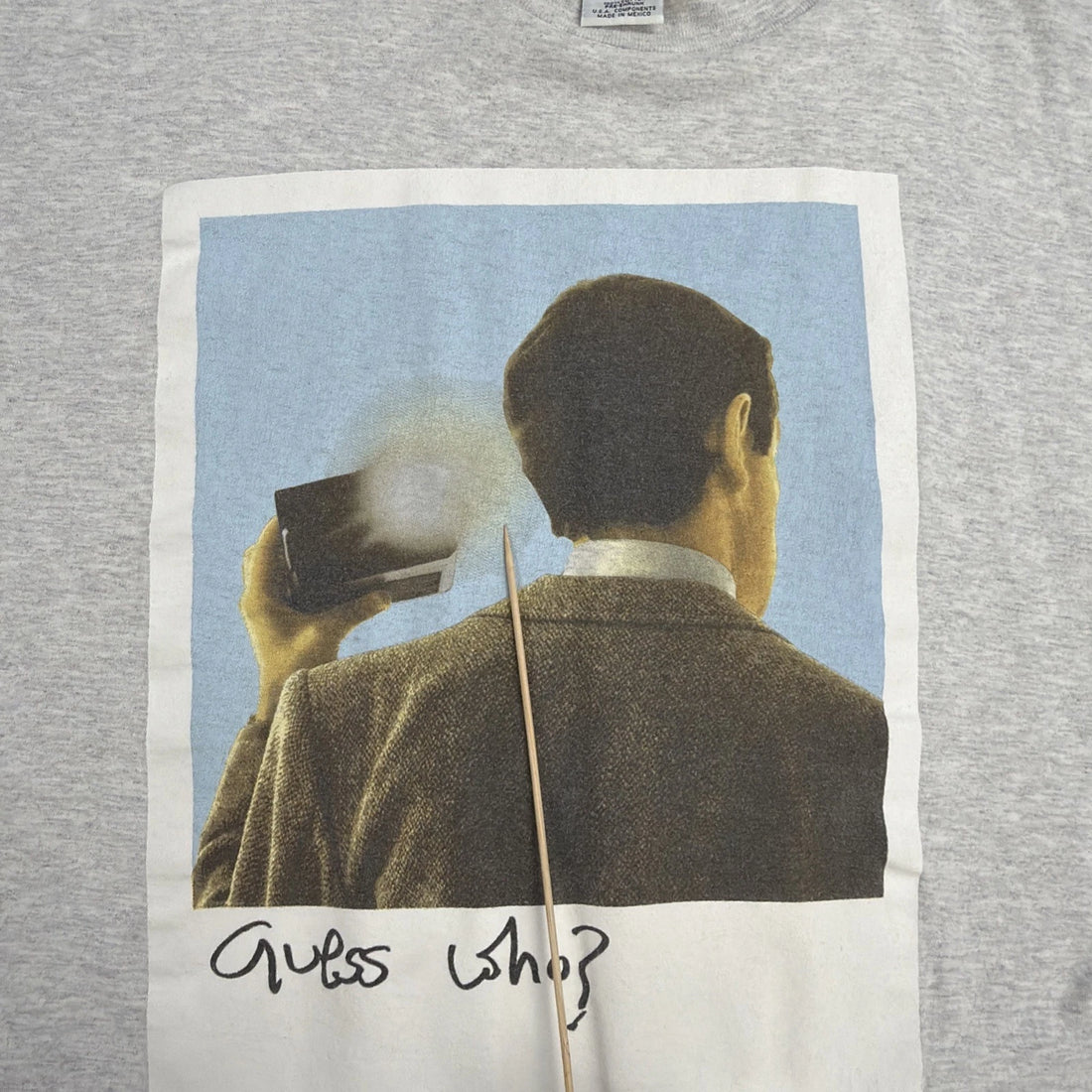 Vintage Mr. Bean Guess Who Polaroid T-Shirt Size Large 90s