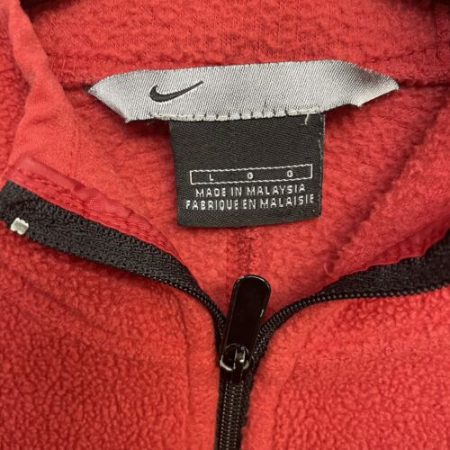 Vintage Nike Fleece 1/4 Zip Pullover Jacket Size Large Red