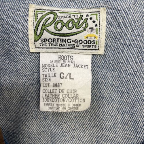 Vintage Roots Denim Trucker Jacket Size Large Blue