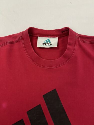Vintage Adidas Equipment T-Shirt Size Medium Red 90s