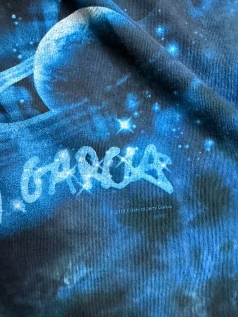 Vintage Jerry Garcia Liquid Blue Tie Dye T-Shirt Size Large Grateful Dead Band