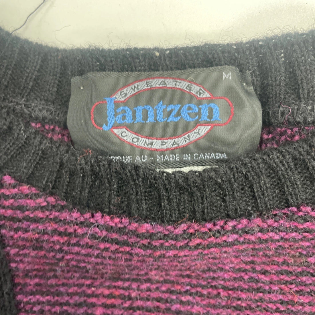 Vintage Jantzen Wool Knit Crewneck Sweater Size Medium