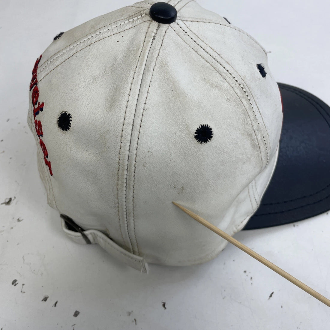 Vintage Budweiser Bud Beer Leather Hat Cap OSFA