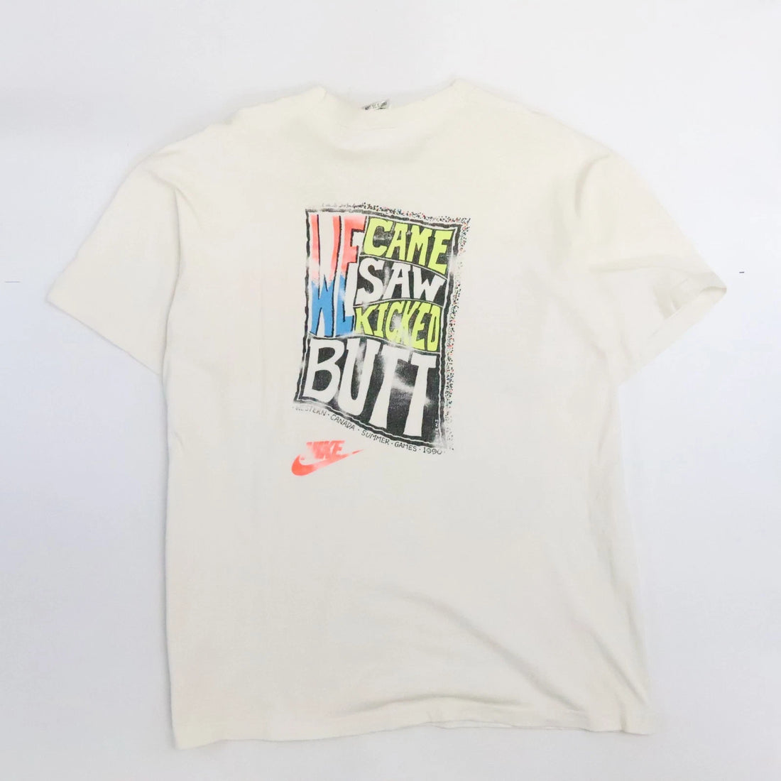 Vintage Nike Just Do It We Came Saw Kicked Butt Summer Games T-Shirt Size XL 90s