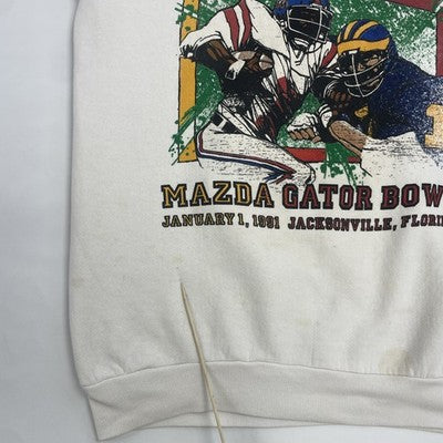 Vintage Michigan Wolverines Football Mazda Gator Bowl 1991 Sweatshirt XL NCAA