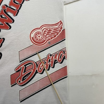 Vintage Detroit Red Wings Bulletin T-Shirt Size XL All Over Print 1992 90s NHL