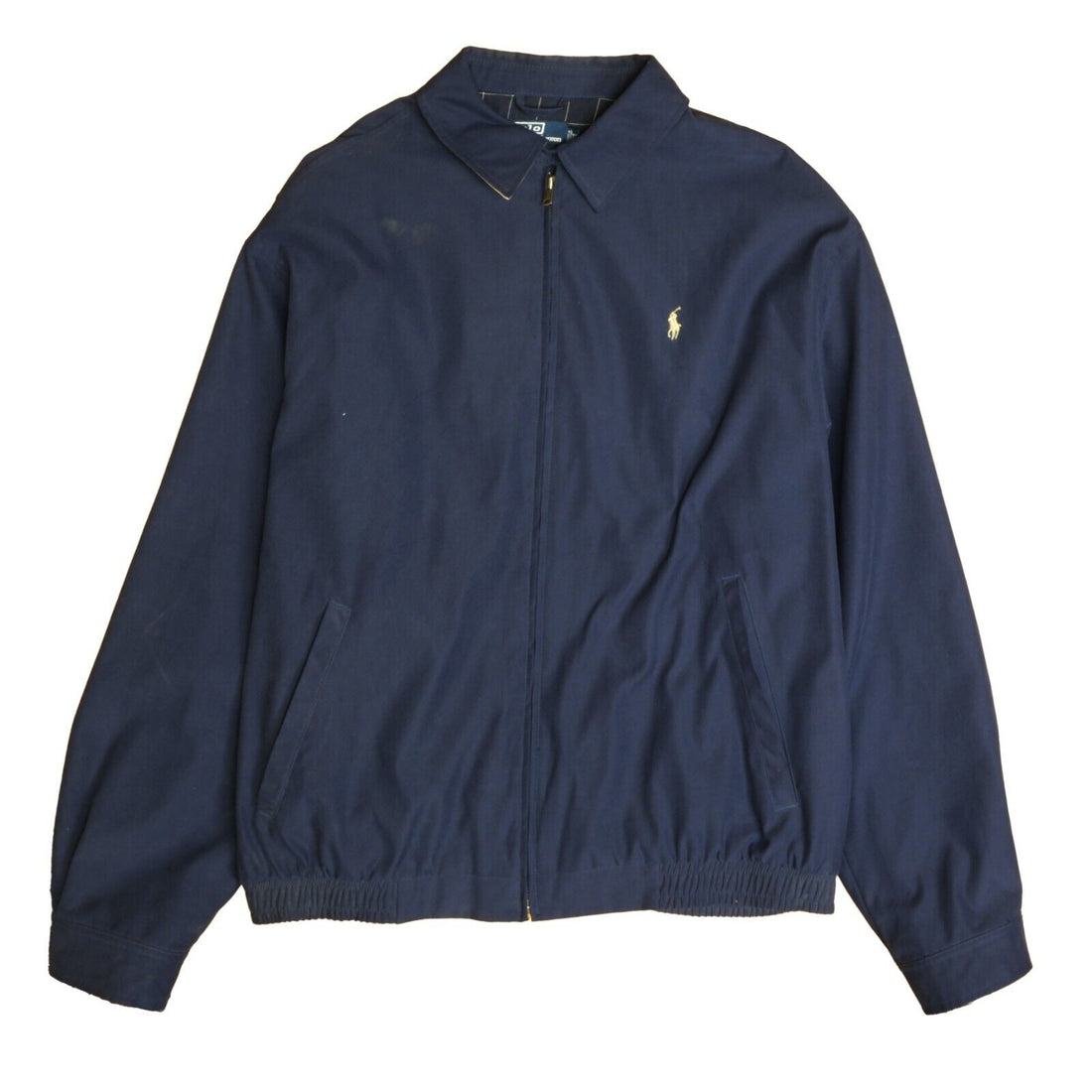 Vintage Polo Ralph Lauren Harrington Jacket Size XL Blue Grid Lined