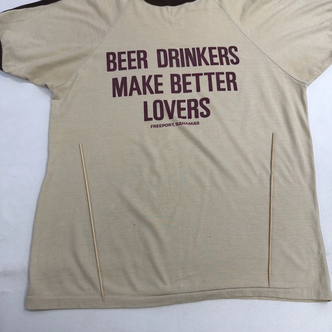 Vintage Beer Drinkers Make Better Lovers Ringer T-Shirt Size XL Parody 80s