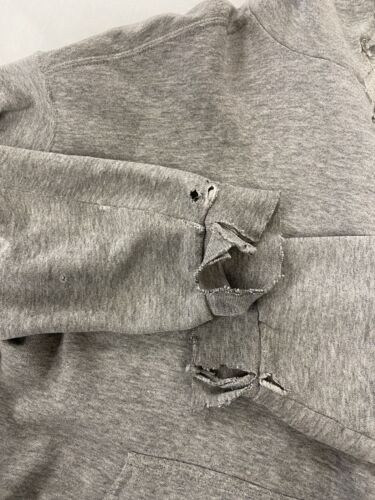 Vintage Nike Middle Swoosh Sweatshirt Hoodie XL Gray Embroidered Distressed 90s