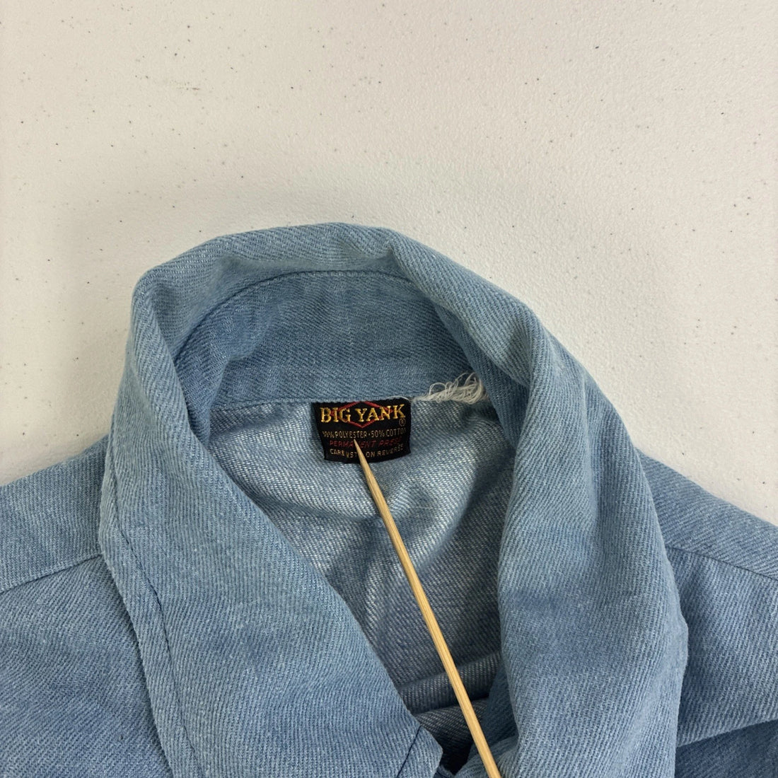 Vintage Big Yank Permanent Press Western Denim Shirt Size Large