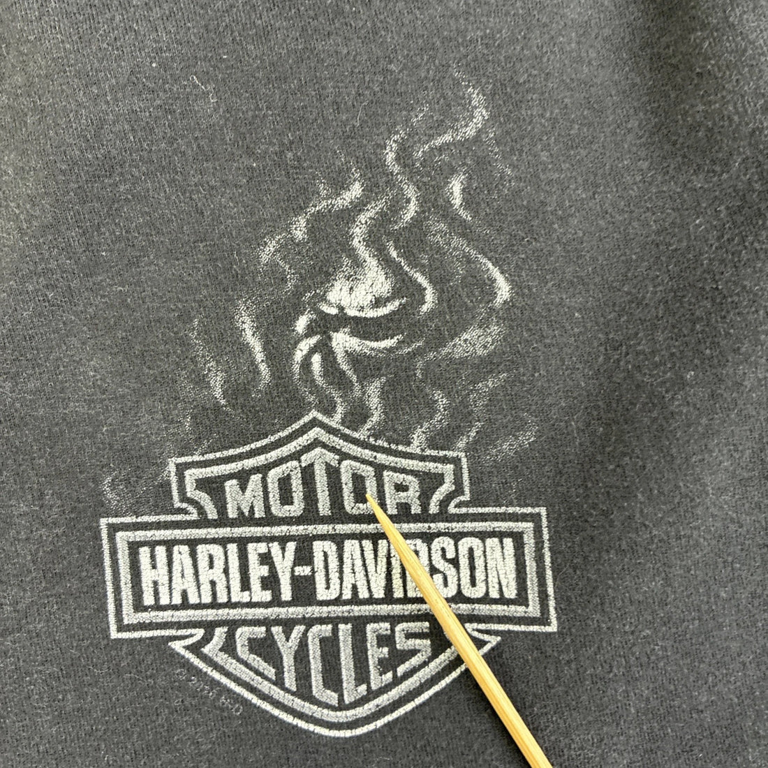 Vintage Harley Davidson Skull Flame Long Sleeve T-Shirt Size Large