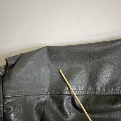 Vintage Leather Bomber Jacket Size 44 Gray