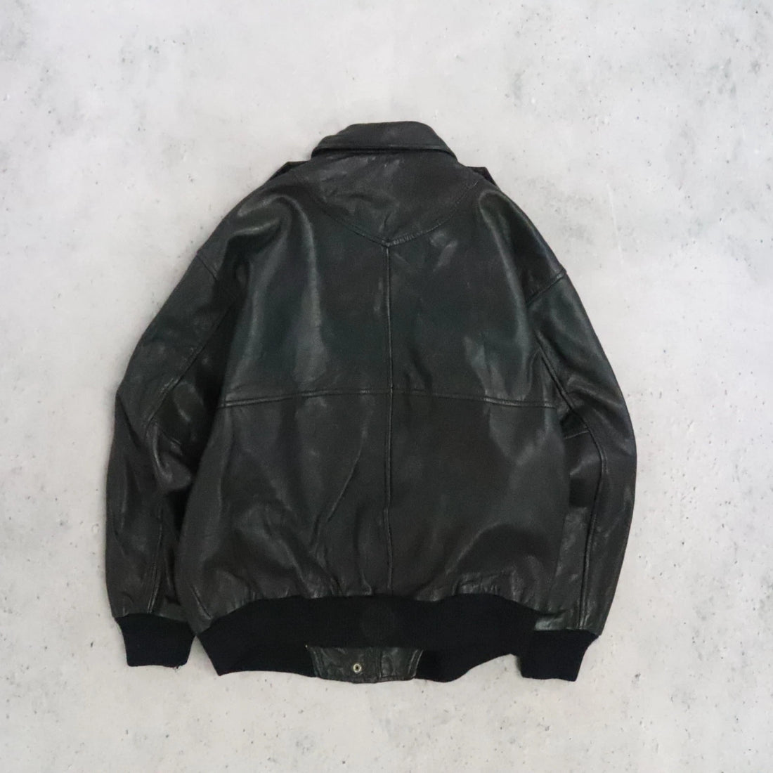 Vintage Flight Club Leather Bomber Jacket Size Large